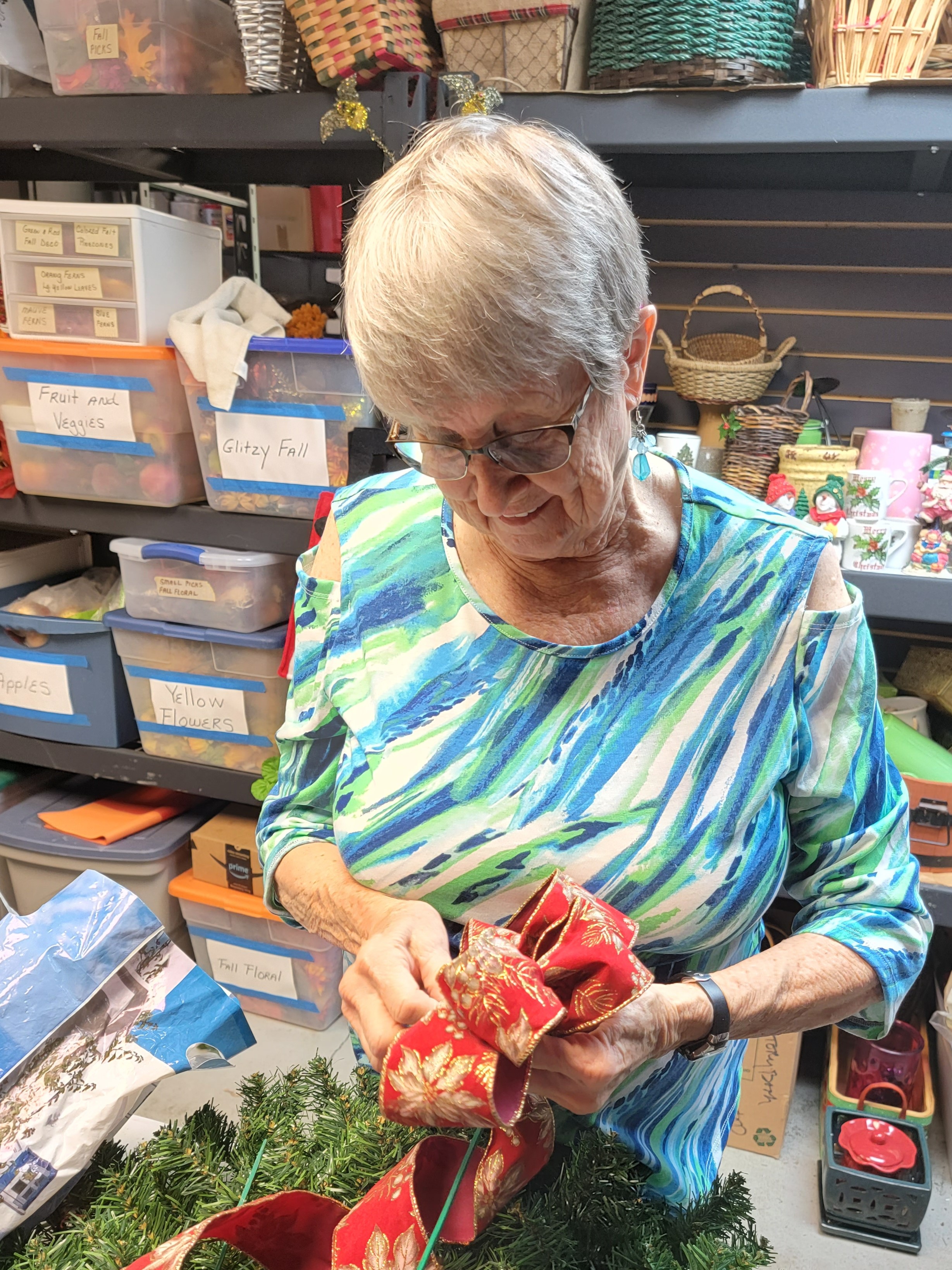 Margaret Lay re-purposes yard-sale treasures into beautiful holiday decorations